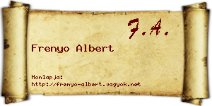 Frenyo Albert névjegykártya